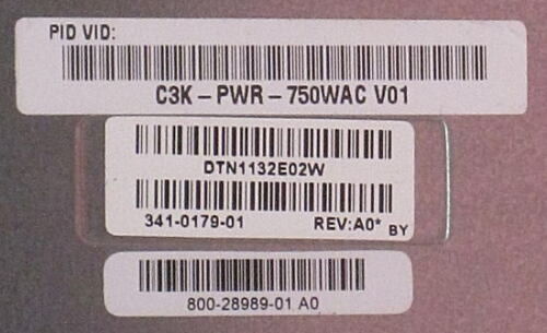 catalizador de reserva 3750-E/3560-E/RPS 2300 de Cisco C3K-PWR-750WAC de la fuente de alimentación del servidor 750W
