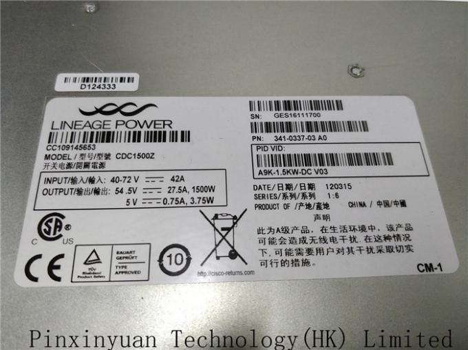 fuente de corriente continua Del servidor 1500W para ASR9000 el router Cisco A9K-1.5KW-DC (341-0337-03) de la serie