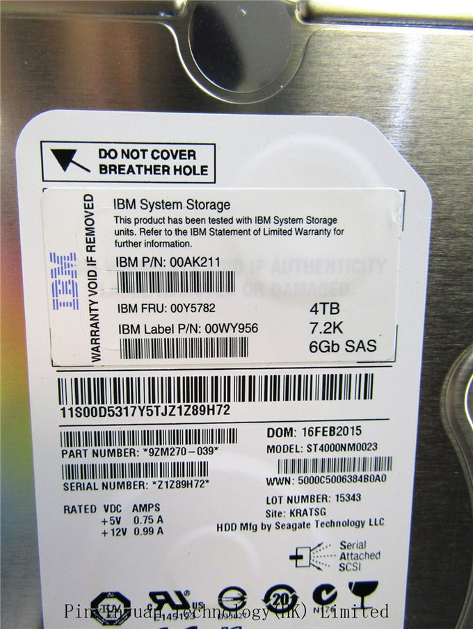 Disco duro 7.2K 6Gb SAS 3,5" del servidor de IBM 00Y5782 4tb HDD AC32 00AK211 00D5317 STORWIZE 2078 12E