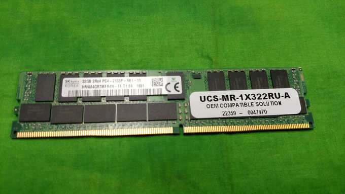 Memoria 32GB 1.2V AMY Cisco UCS-MR-1X322RU-A del ECC de DDR4 2133MHz 2RX4 RDIMM PC4 17000